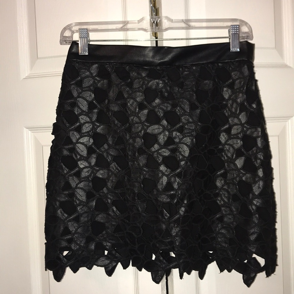 Sam Edelman leather cutout mini skirt